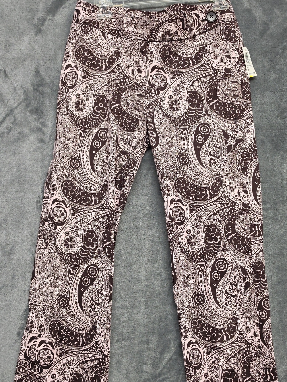 Vintage Harold's Paisley Boot-Cut Pants in Pink and Brown Sz 2